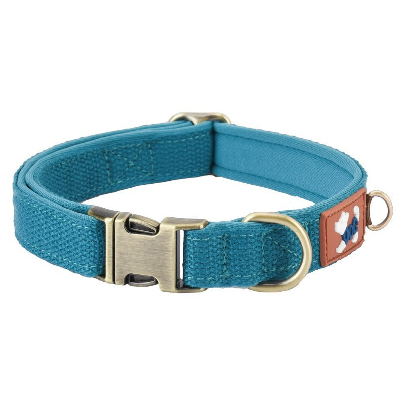 Dog Collar Webbing With Space Cotton Lining Adjustable Neck Strap
