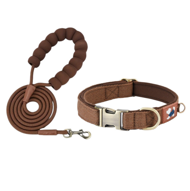 Dog Collar Webbing With Space Cotton Lining Adjustable Neck Strap