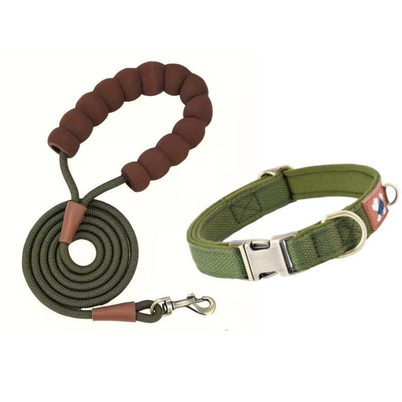 Dog Collar Webbing With Space Cotton Lining Adjustable Neck Strap