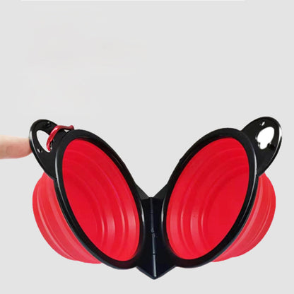 Silicone Outdoor Folding Double Bowl Pet 