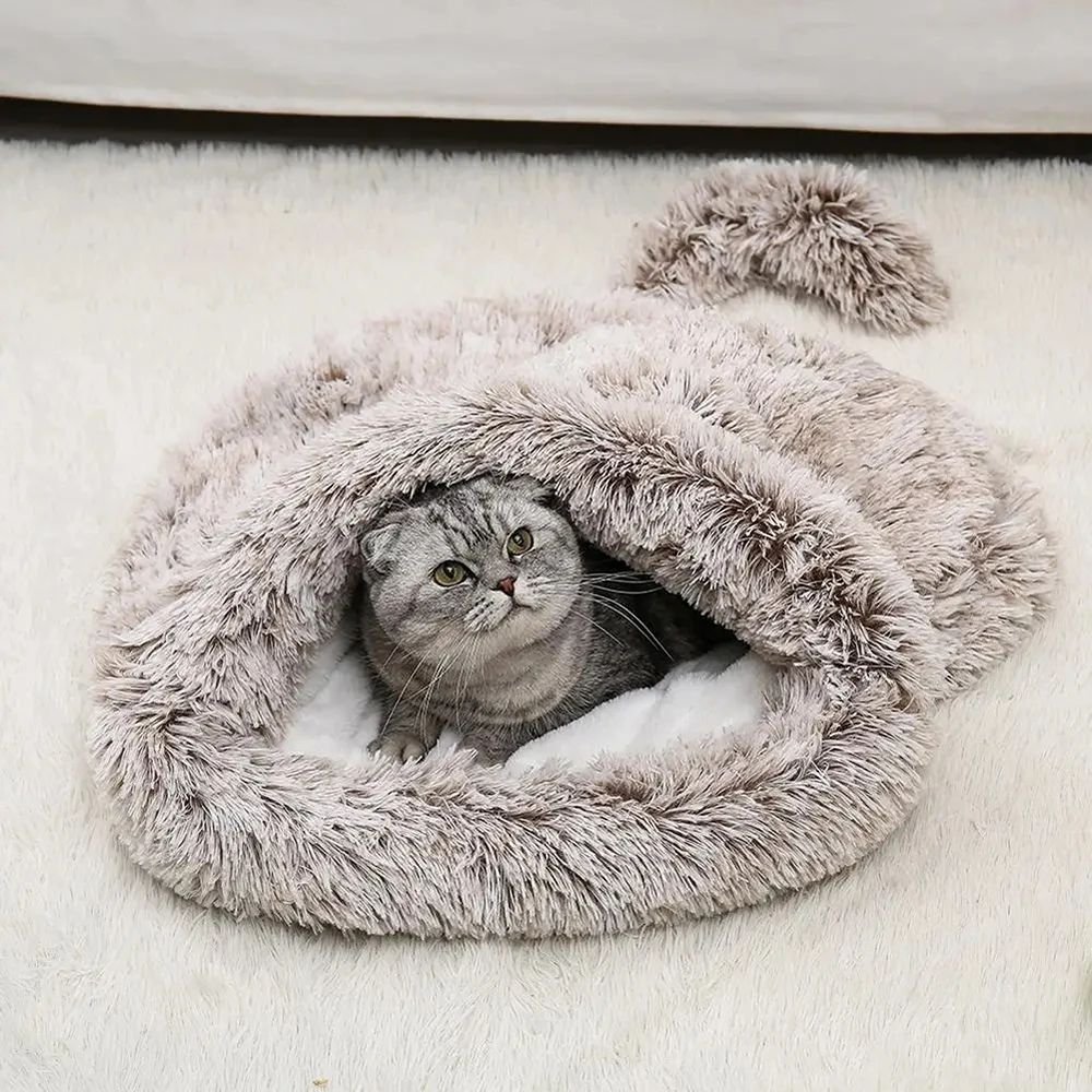 Plush Bag Cat Hideout House Winter Warm 