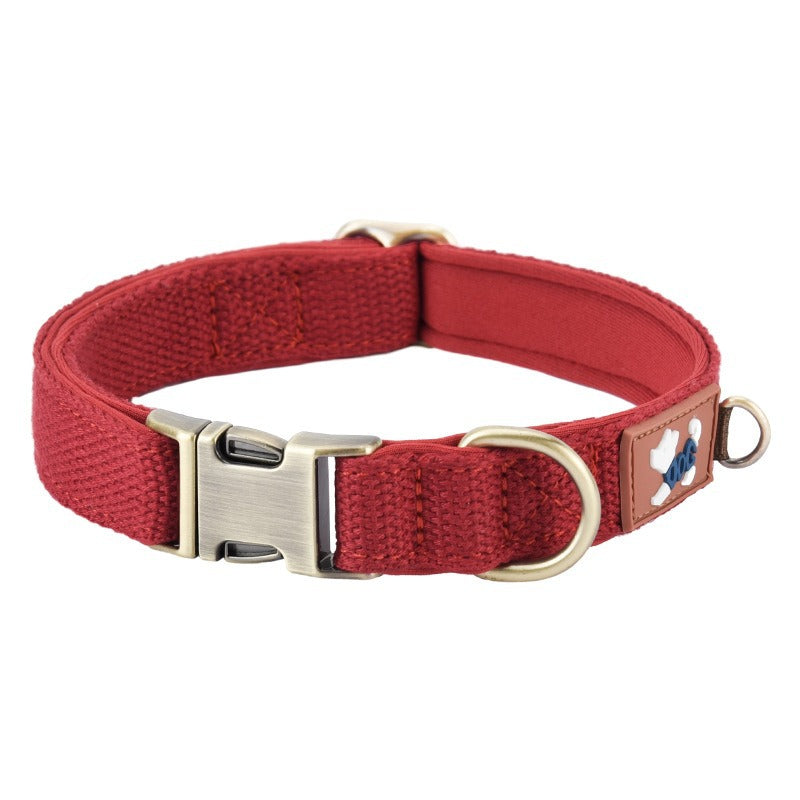 Dog Collar Webbing With Space Cotton Lining Adjustable Neck Strap