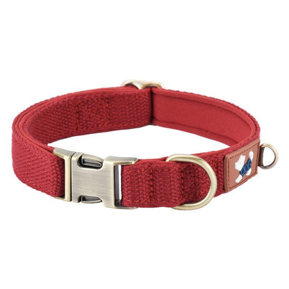 Dog Collar Webbing With Space Cotton Lining Adjustable Neck Strap