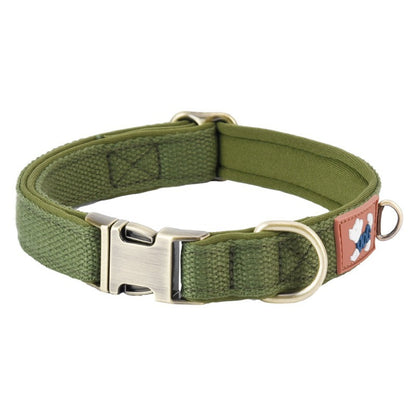 Dog Collar Webbing With Space Cotton Lining Adjustable Neck Strap
