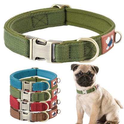 Dog Collar Webbing With Space Cotton Lining Adjustable Neck Strap