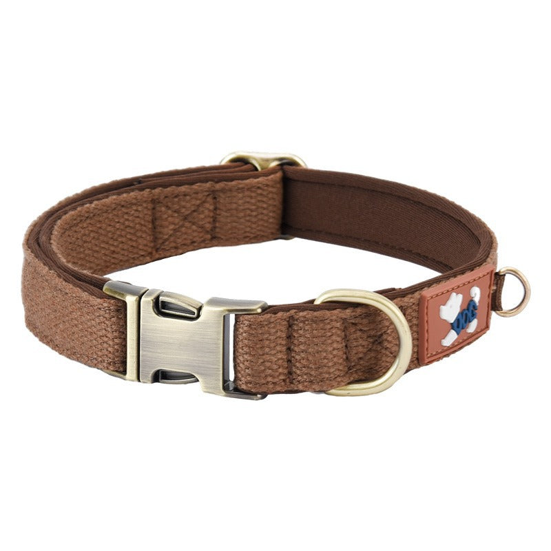 Dog Collar Webbing With Space Cotton Lining Adjustable Neck Strap