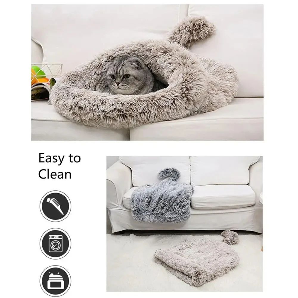 Plush Bag Cat Hideout House Winter Warm 