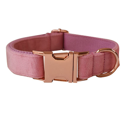 Goose Down Dog Collar Double Microfiber Rose Gold Buckle