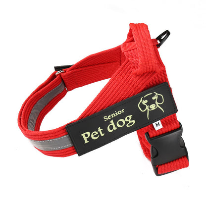 Dog Walking Chain Leash Medium And Large Dog - red harness for senior pet dogs with adjustable features and secure buckle.