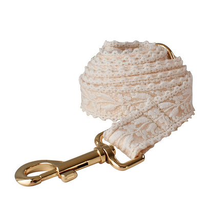 Leaf Lace Pet Collar Bow Metal Buckle