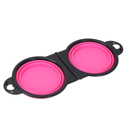 Silicone Outdoor Folding Double Bowl Pet 