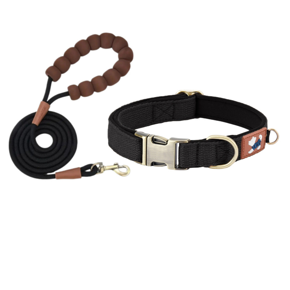 Dog Collar Webbing With Space Cotton Lining Adjustable Neck Strap